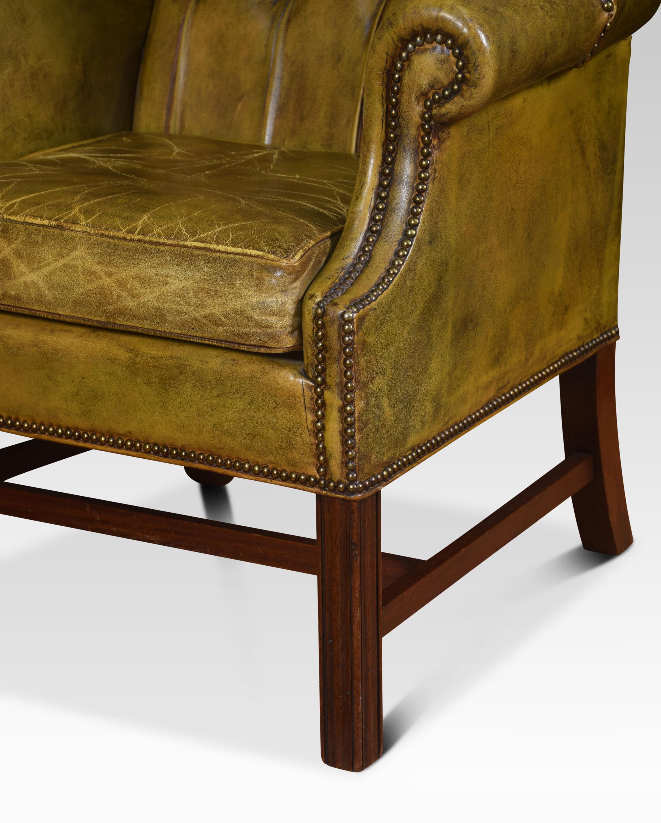 Leather Upholstered Wingback Armchair 1