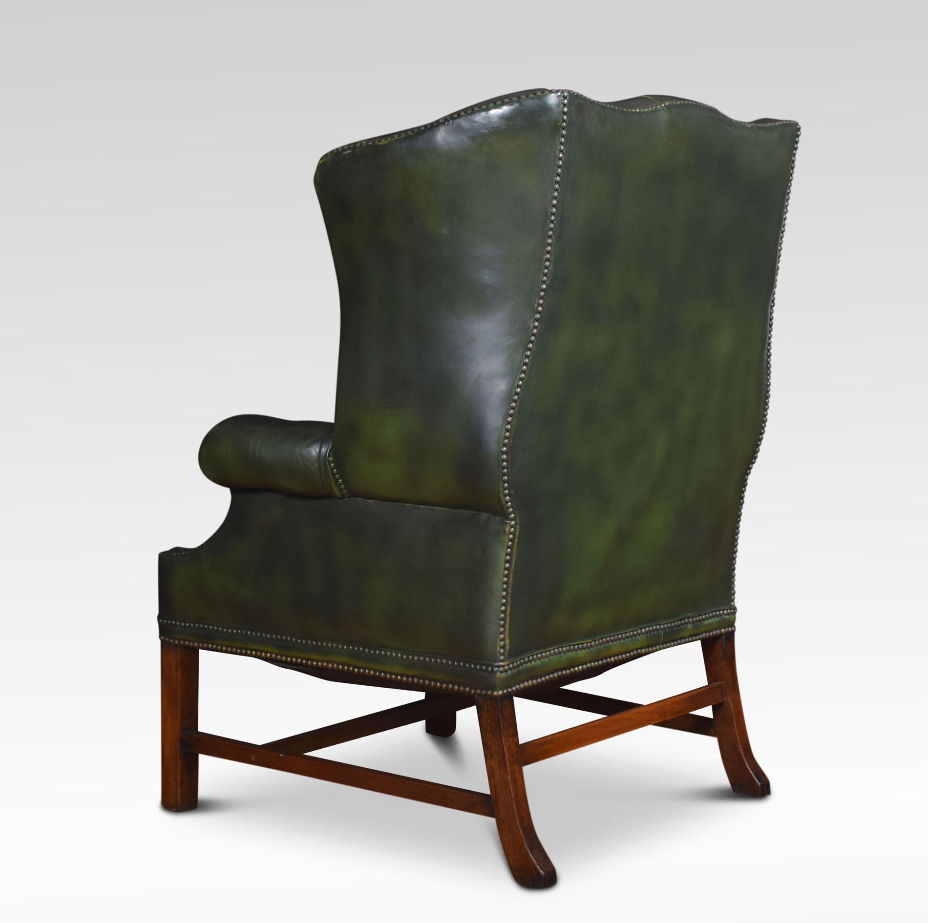 Leather Upholstered Wingback Armchair 2