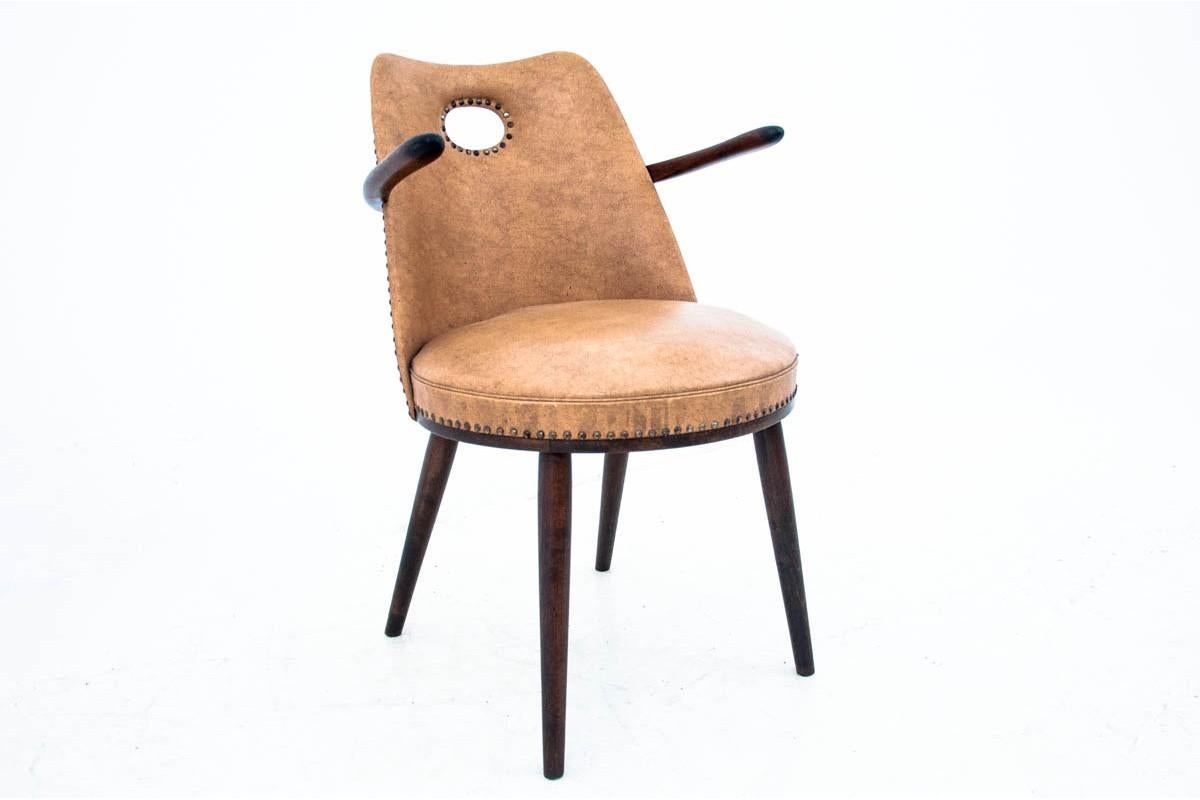 Mid-Century Modern Leather Vintage Armchair