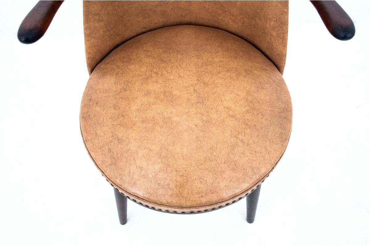 Beech Leather Vintage Armchair