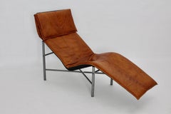 Leather Vintage Chaise Longue by Tord Bjorklund Sweden, 1970s