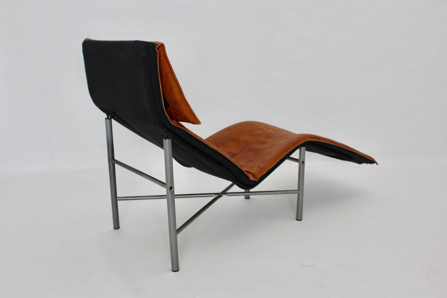 Leather Vintage Chaise Longue by Tord Bjorklund Sweden, 1970s 1