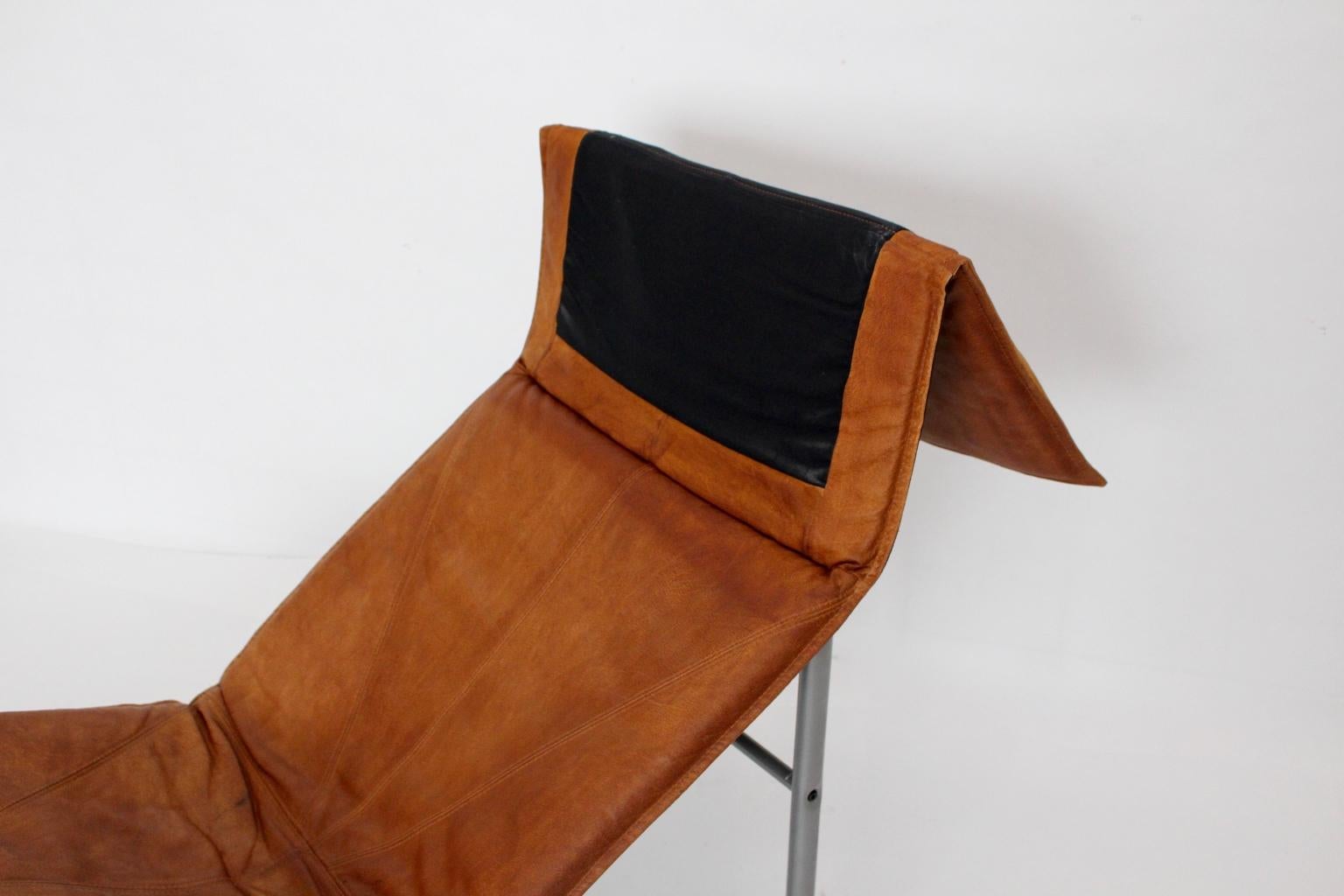 Leather Vintage Chaise Longue by Tord Bjorklund Sweden, 1970s 4