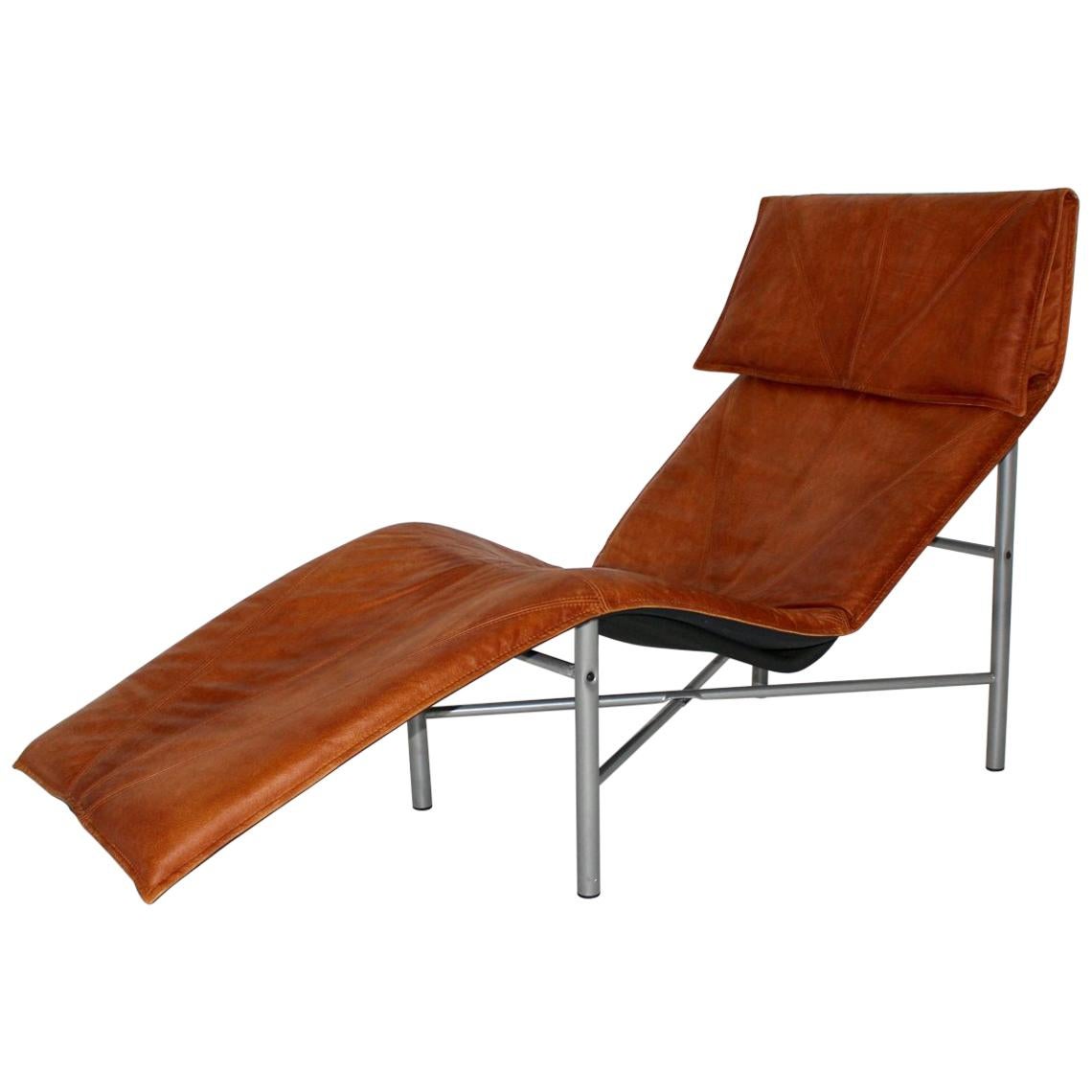 Leather Vintage Chaise Longue by Tord Bjorklund Sweden, 1970s