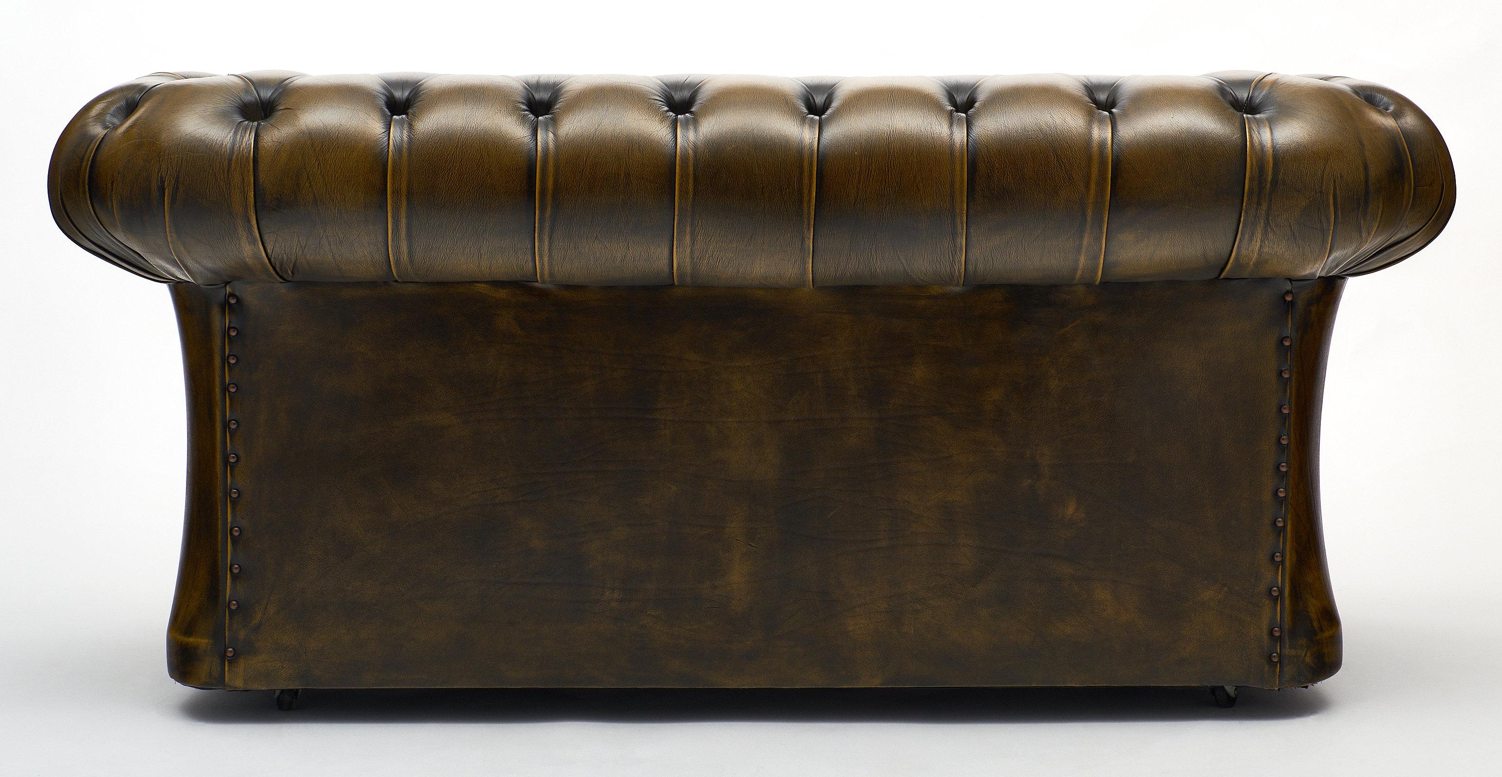 Leather Vintage English Chesterfield Sofa 6