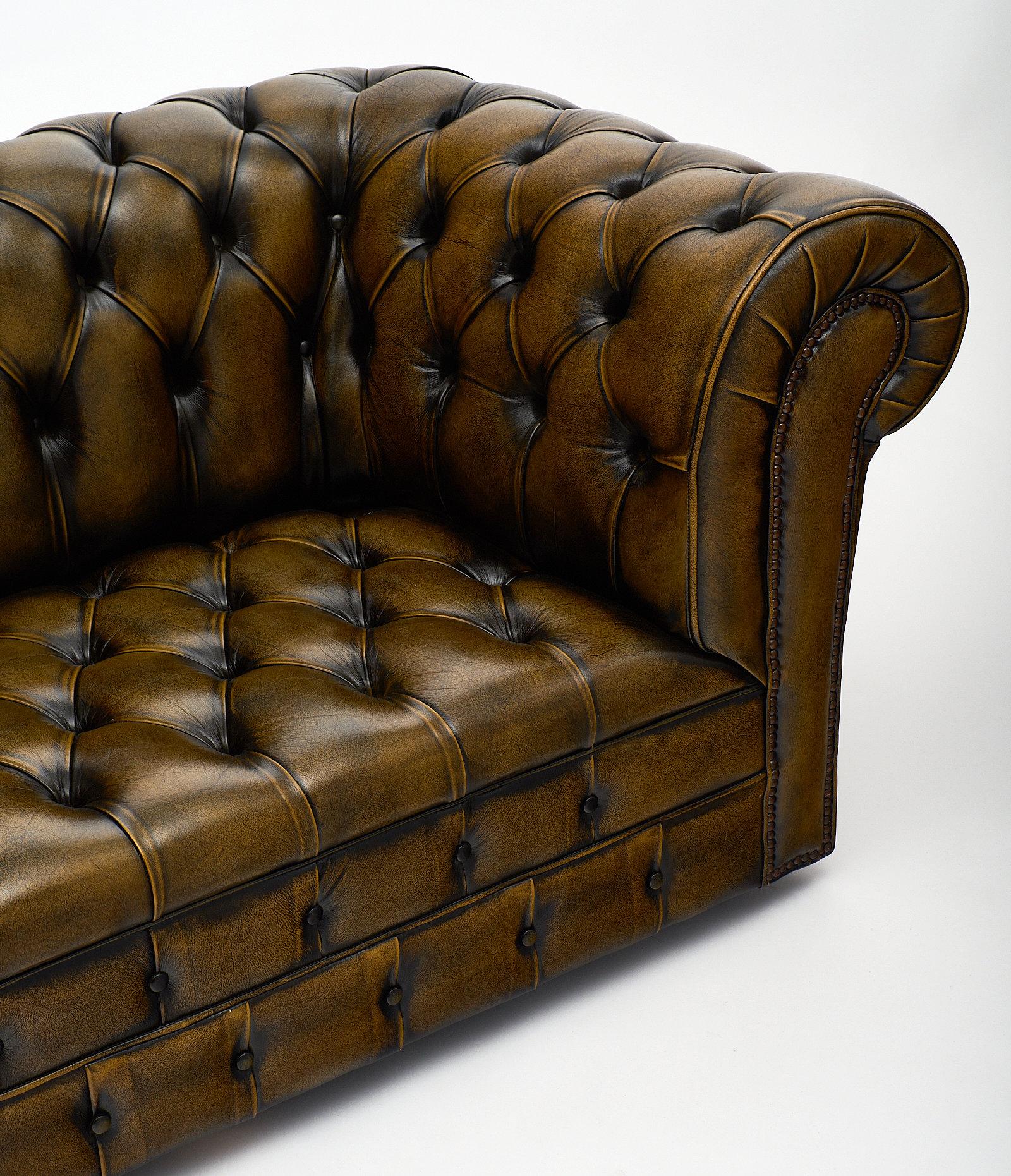 Leather Vintage English Chesterfield Sofa 2