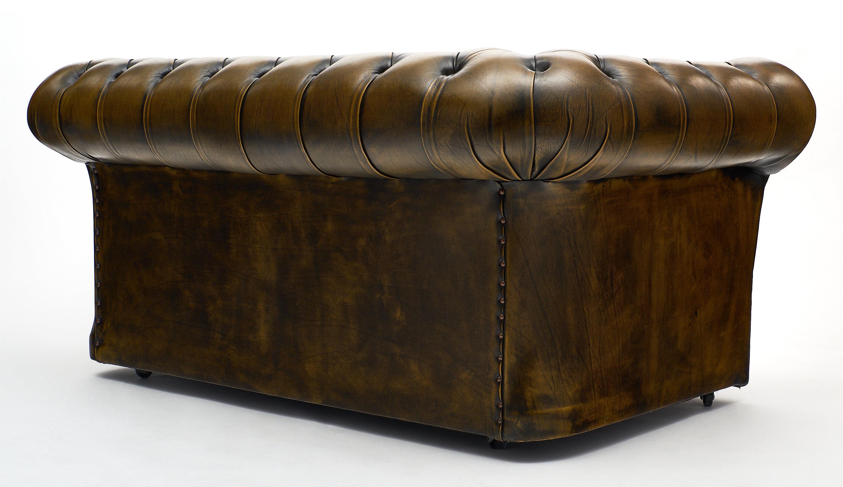 Leather Vintage English Chesterfield Sofa 5