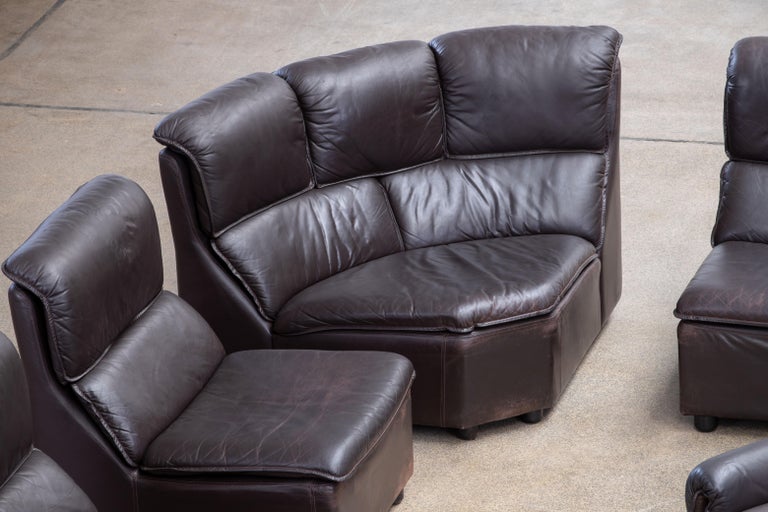 Leather Vintage Modular Sectional Sofa Suite, Germany, 1960 For Sale at