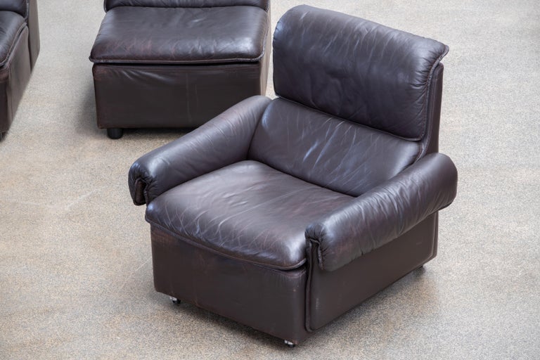 Retro Style Module Chair Leather Vintage Modular Sectional Sofa Suite, Germany, 1960 For Sale at ...