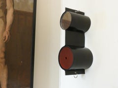 Specchio d'artista da parete in pelle, Francia, 2018