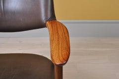 Leather and Walnut Erik Kirkegaard Desk Chair