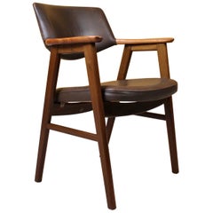 Leather and Walnut Erik Kirkegaard Desk Chair