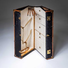 Leather Wardrobe Trunk, probably Germany, early 20th Century