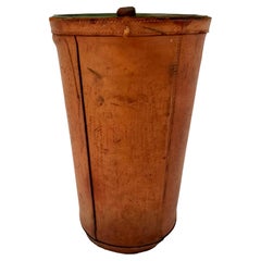 Retro Leather Waste Basket, 1960s Germany