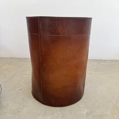 Leather Waste Basket by Merit Los Angeles