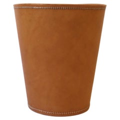 Leather Waste Basket Trash Can