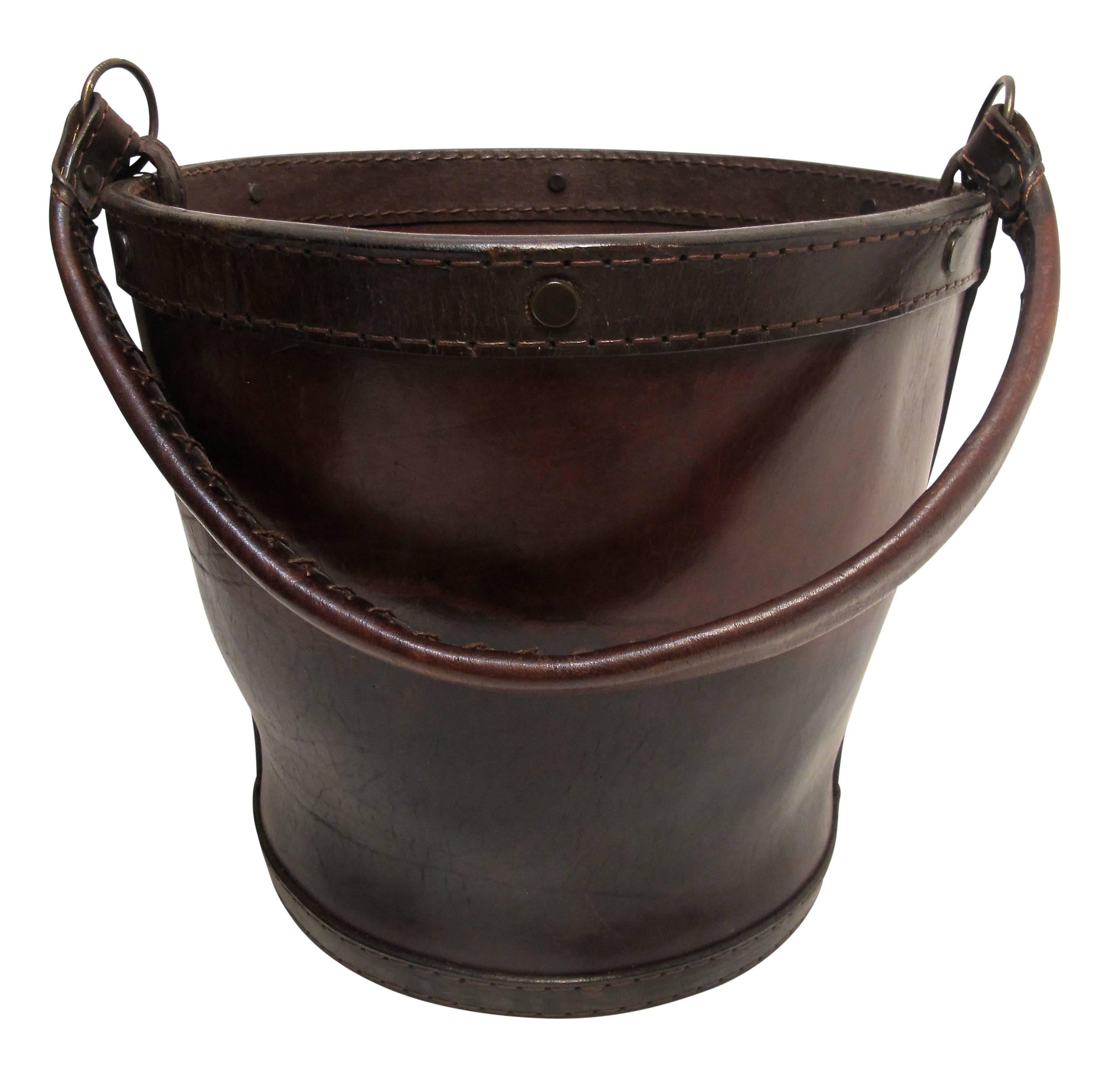 Leather Water or Feed Bucket, English 19th Century 5