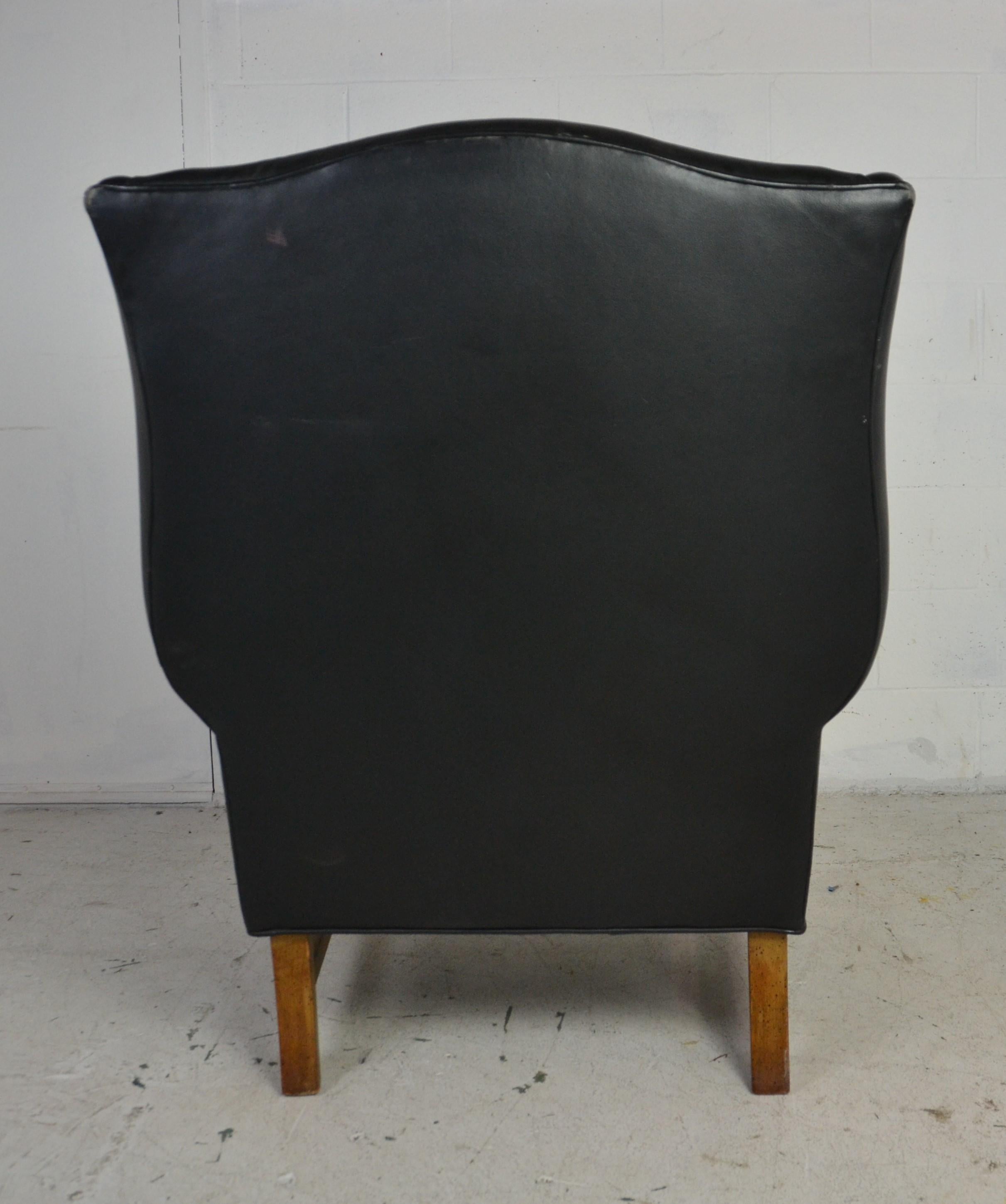 American Leather Wingback Chair