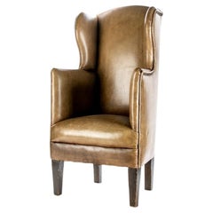 Antique Leather Wing Chair Salesman's Sample