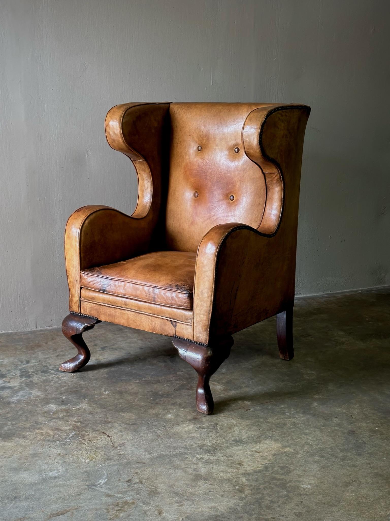Leather Wingback Armchair 3