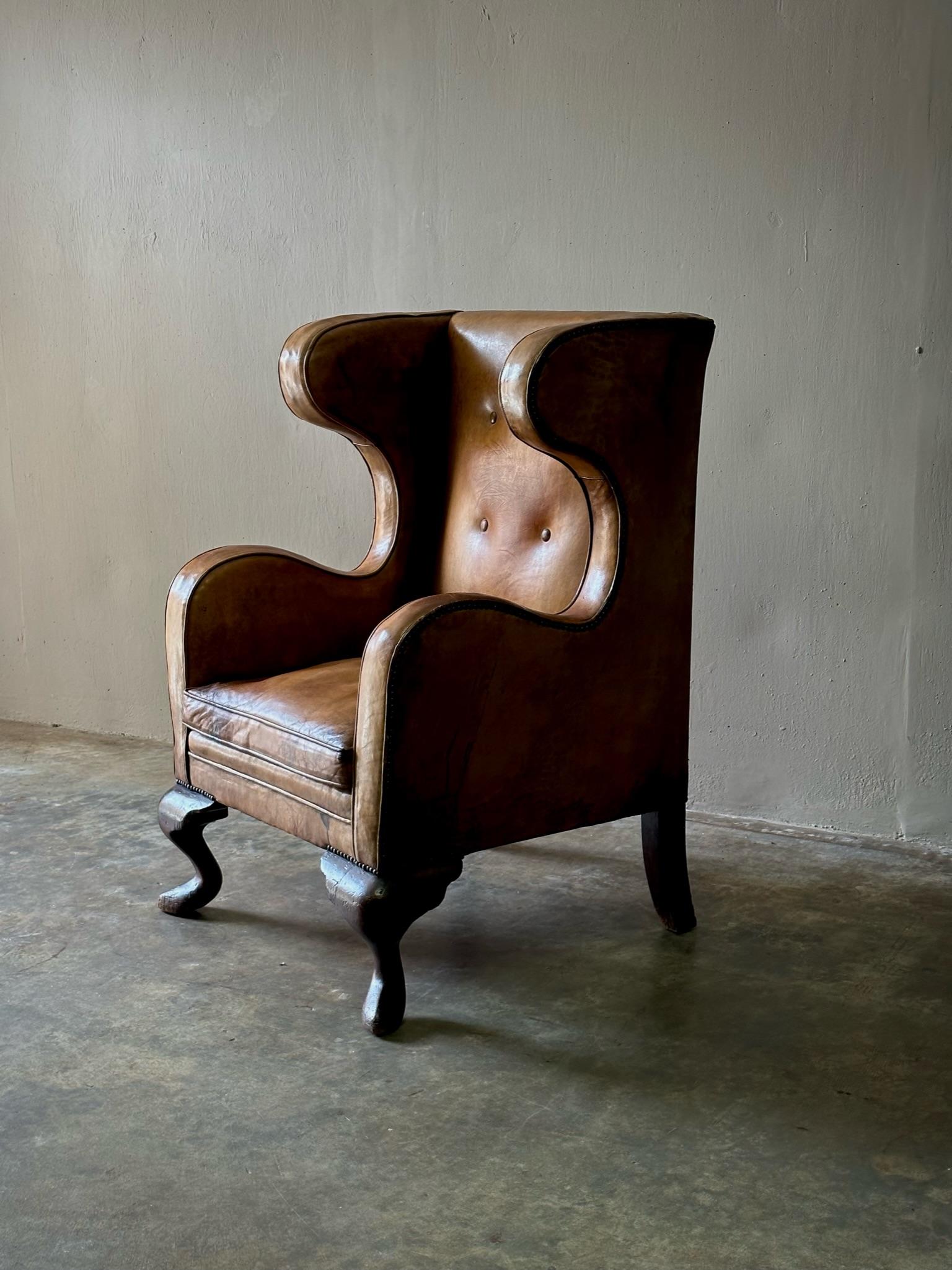 Leather Wingback Armchair 4