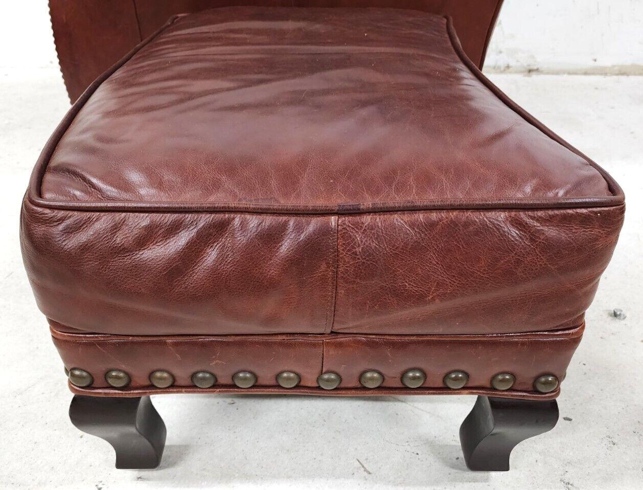Leather Wingback Armchair & Ottoman by Arhaus, 'Oversized' 2
