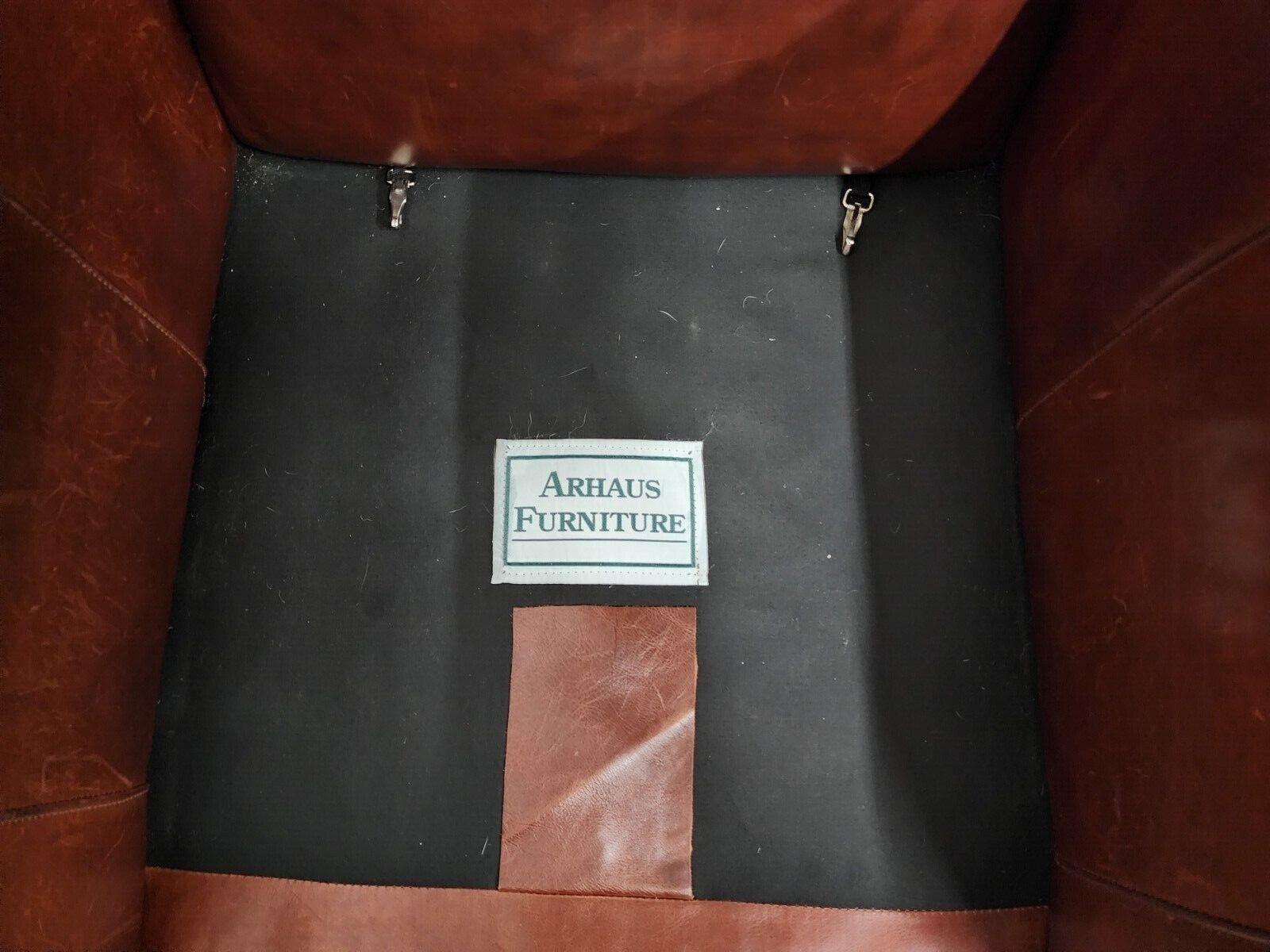 Leather Wingback Armchair & Ottoman by Arhaus, 'Oversized' 3