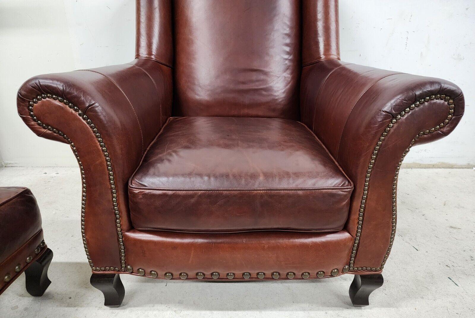offering one of our recent palm beach estate fine furniture acquisitions of an
oversized top grain leather wingback library reading armchair & ottoman by ARHAUS
Beautiful set! Very comfortable.

We have many other similar chair and ottoman sets