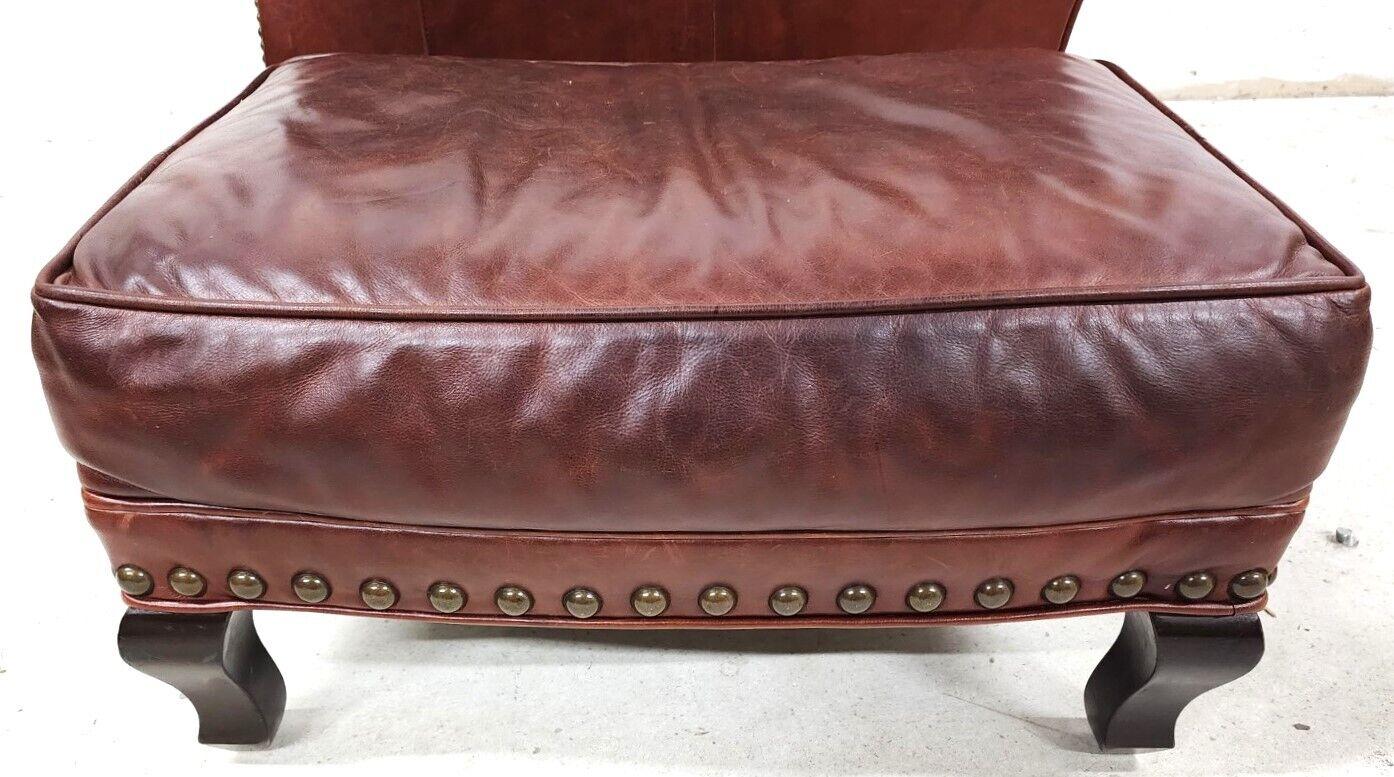 Leather Wingback Armchair & Ottoman by Arhaus, 'Oversized' 1