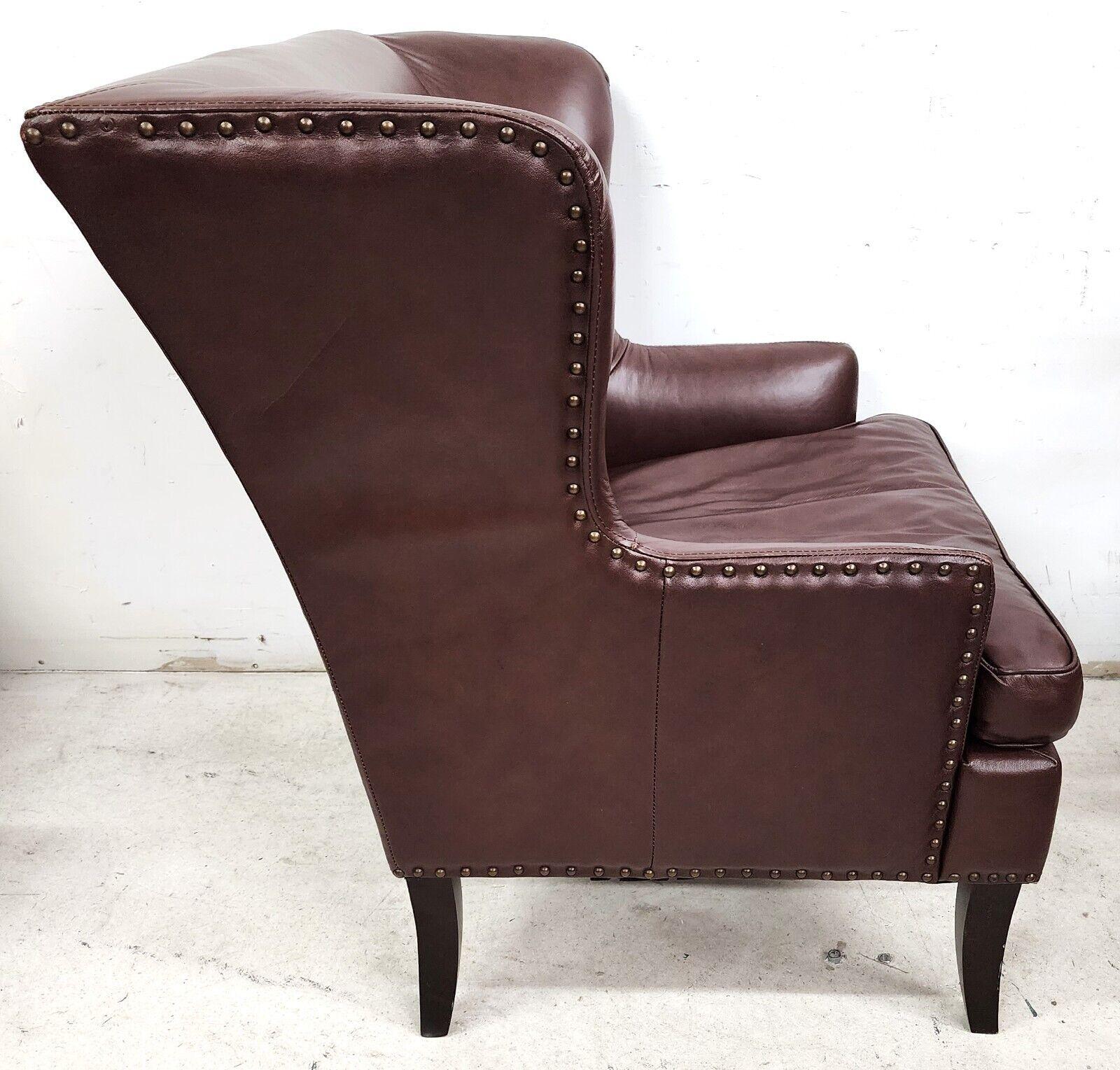 Mid-Century Modern Fauteuil Wingback en cuir par DeCoro en vente