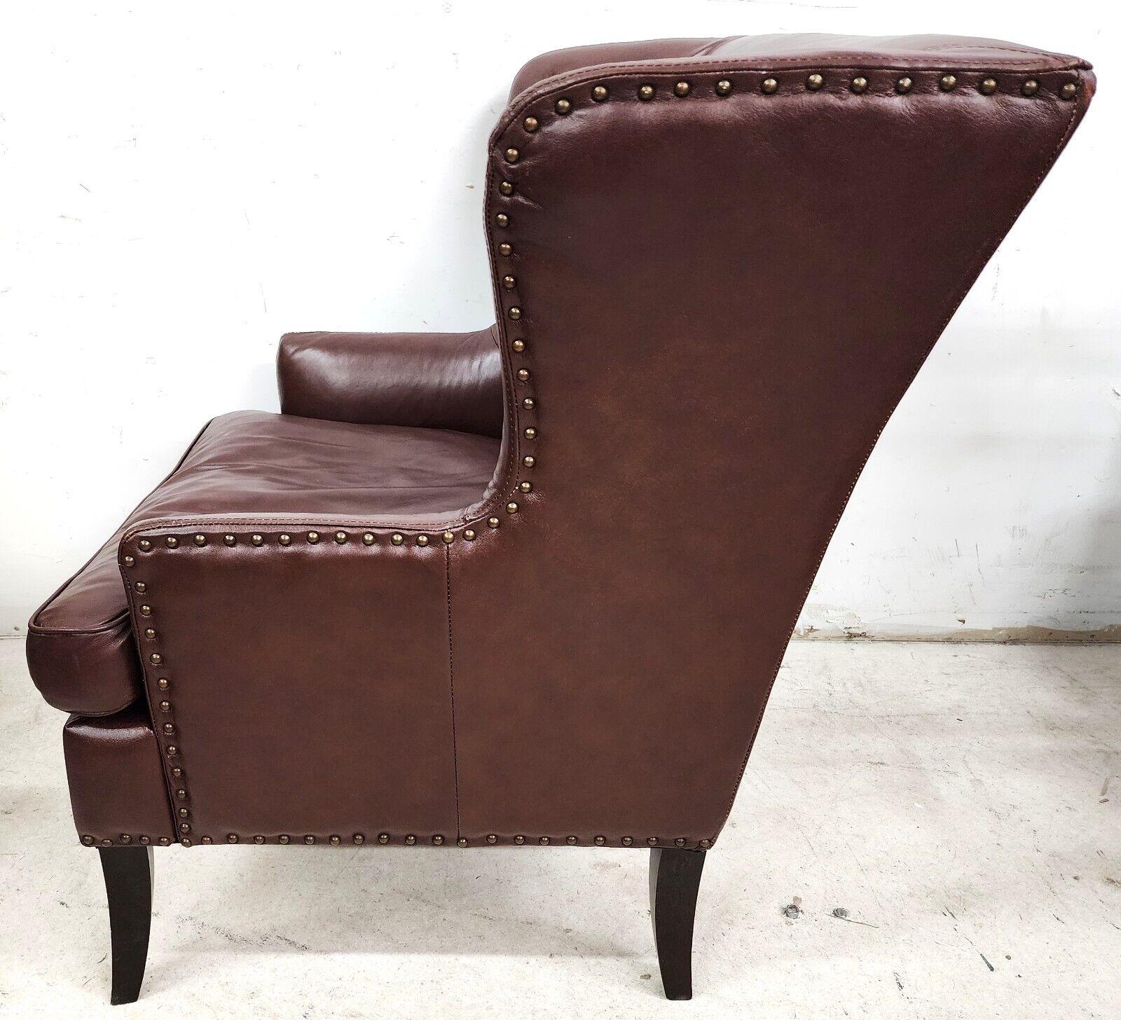 Leather Wingback Chair by DeCoro In Good Condition For Sale In Lake Worth, FL