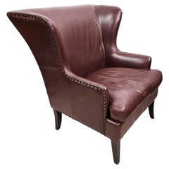 Retro Leather Wingback Chair by DeCoro