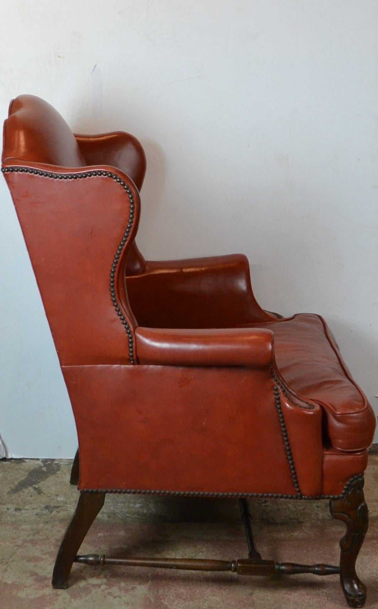 American Leather Wingback Chair