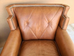 Leather Wingback Club Chairs by Century Furniture