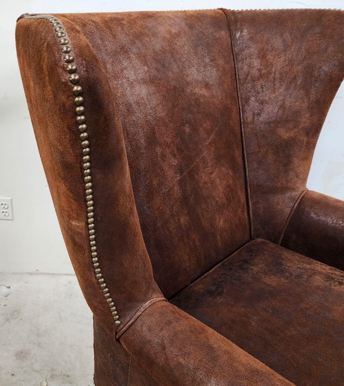20th Century Leather Wingback Lounge Chair by PAUL ROBERT For Sale