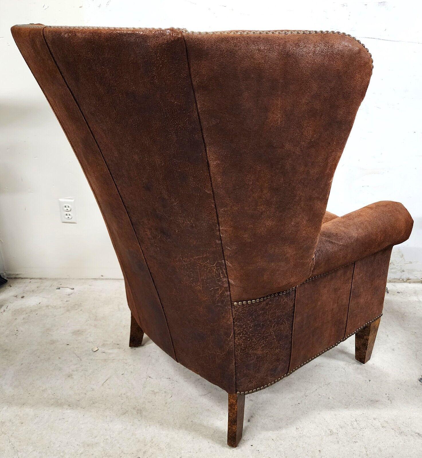 Leather Wingback Lounge Chair by PAUL ROBERT For Sale 1