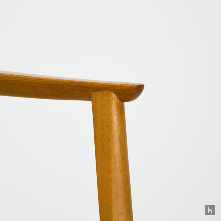 Leather, Wood Legs, Dandara Dining Chair with Armrest For Sale at