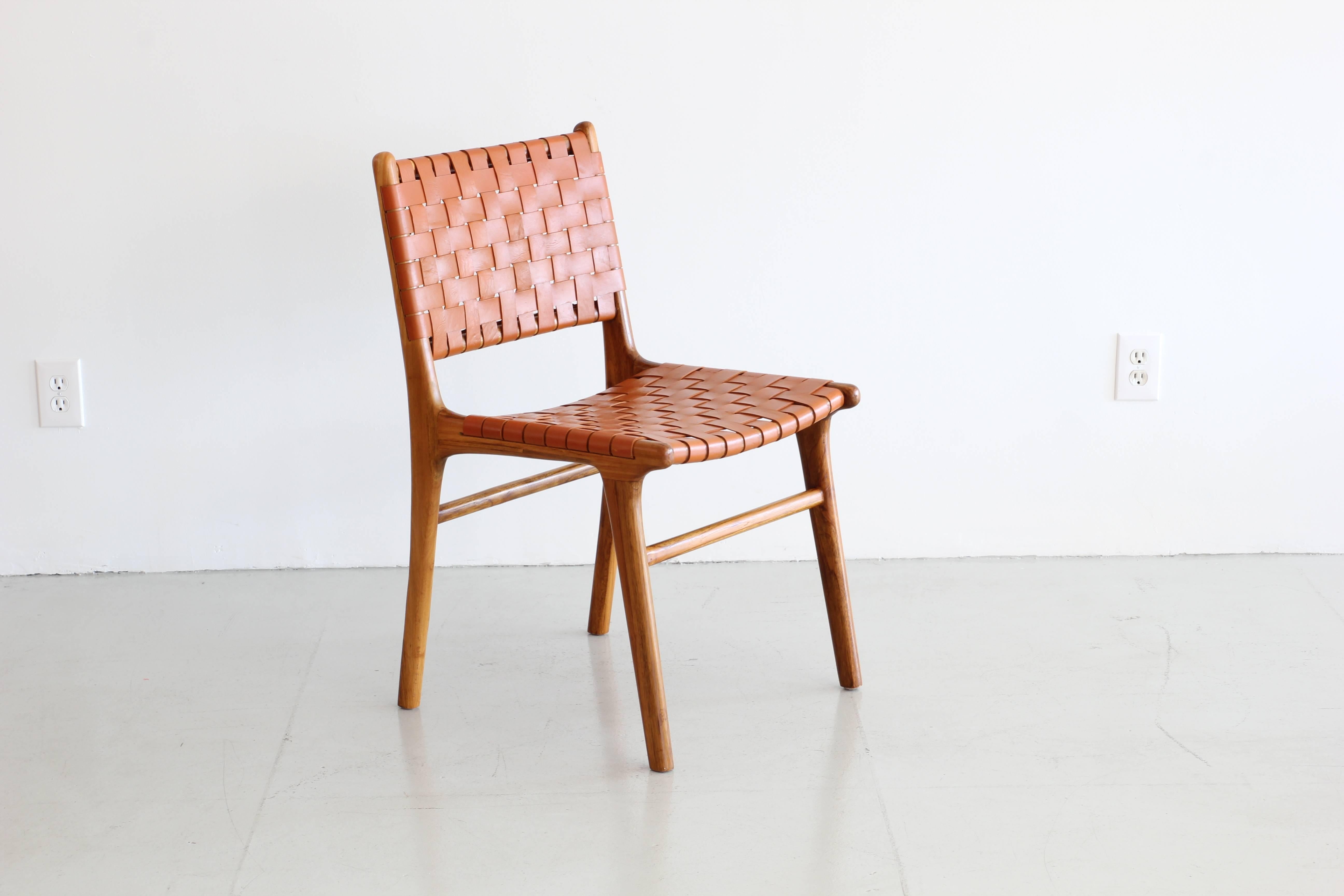 Late 20th Century Leather Woven Chairs