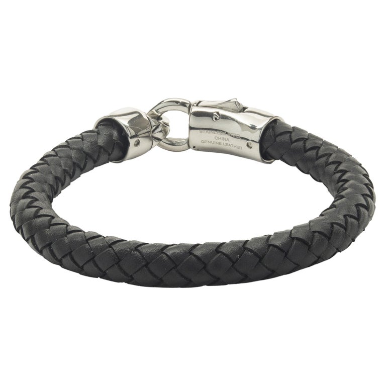 Leather Wrap Bracelet with Stainless Clasp For Sale at 1stDibs