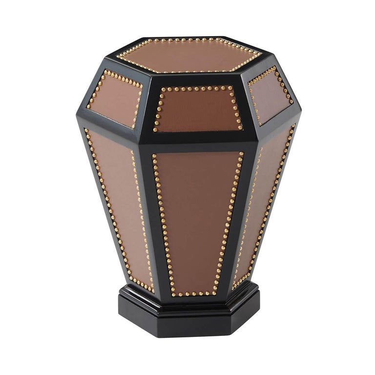 Leather Wrapped Accent Table For Sale at 1stDibs