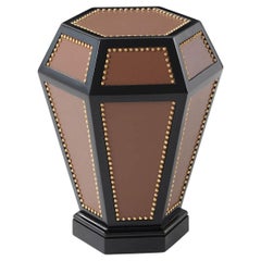 Leather Wrapped Accent Table