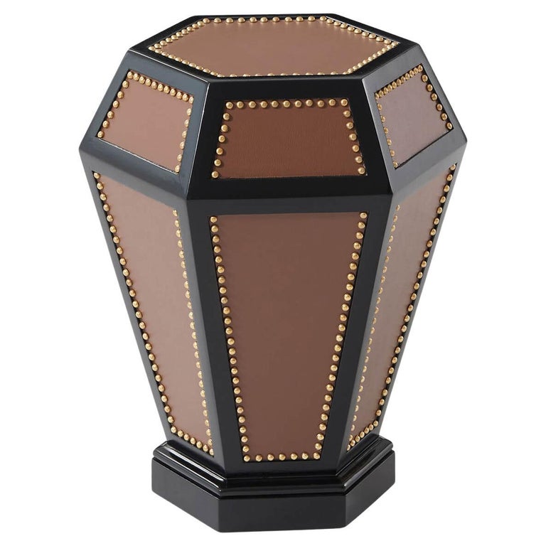 Leather Wrapped Accent Table For Sale at 1stDibs