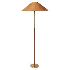 Leather Wrapped Brass Floor Lamp