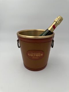 Leather Wrapped Champagne Bucket Champagne Gauthier, 1970s