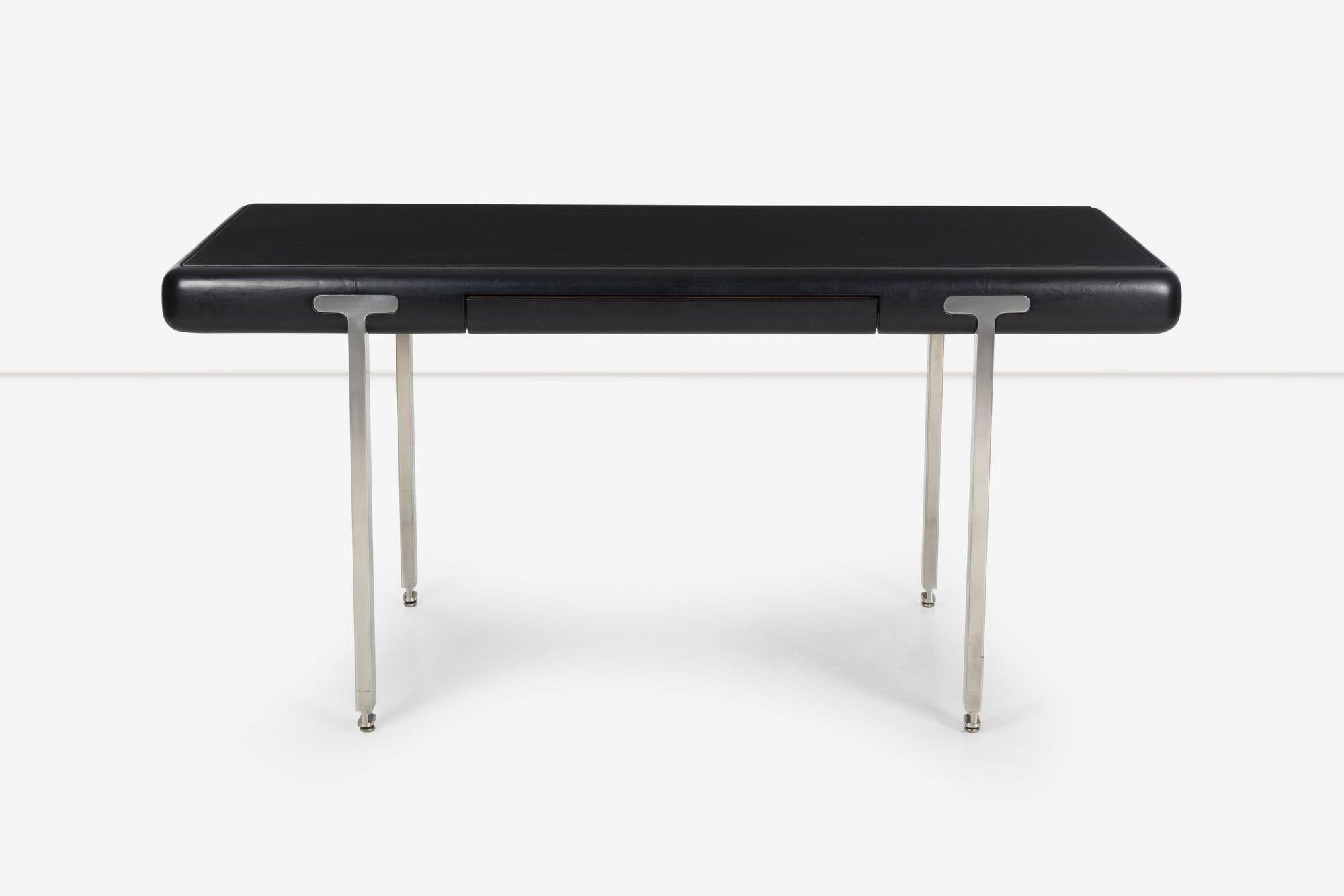 European Leather wrapped desk John Mascheroni Style