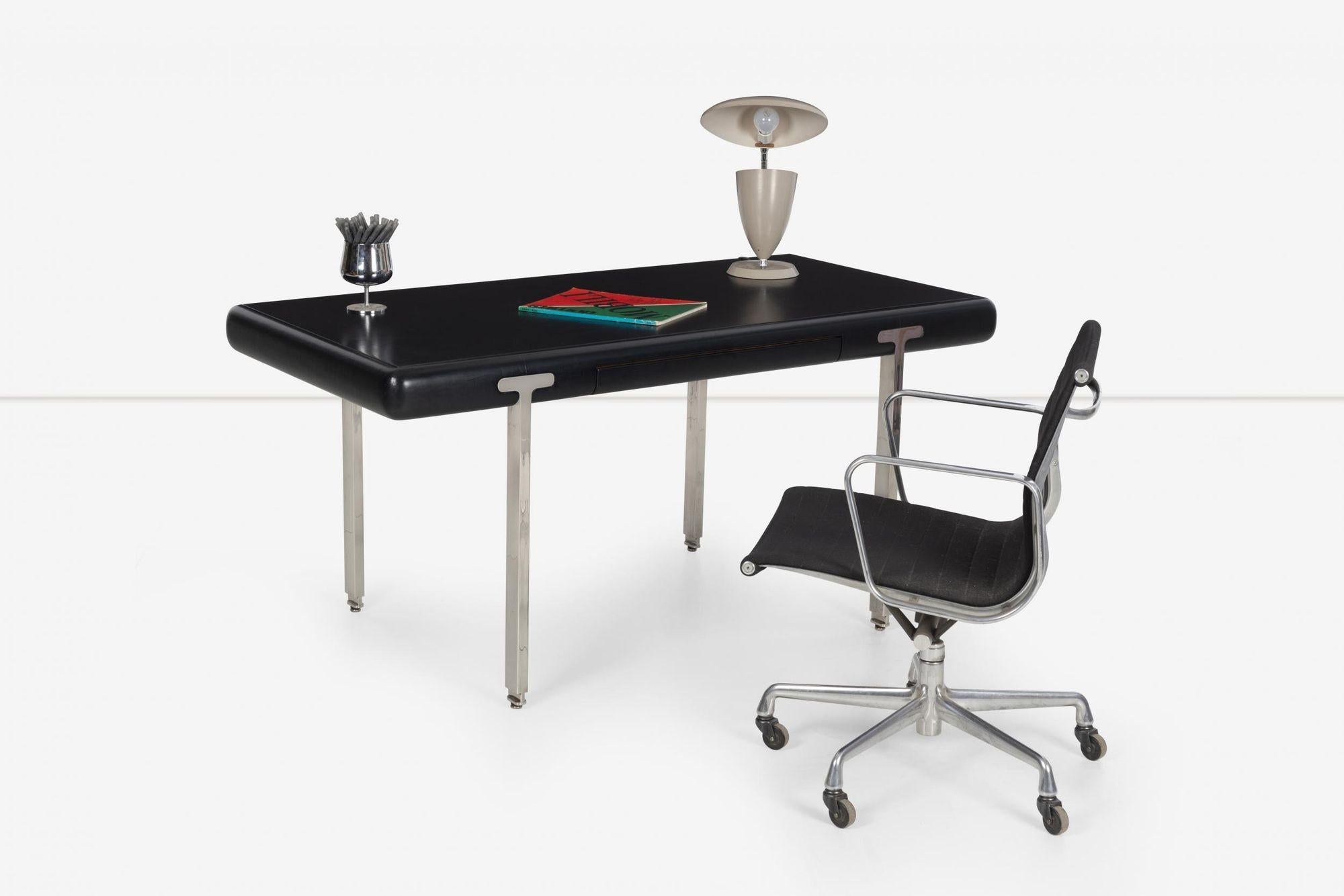 Late 20th Century Leather wrapped desk John Mascheroni Style