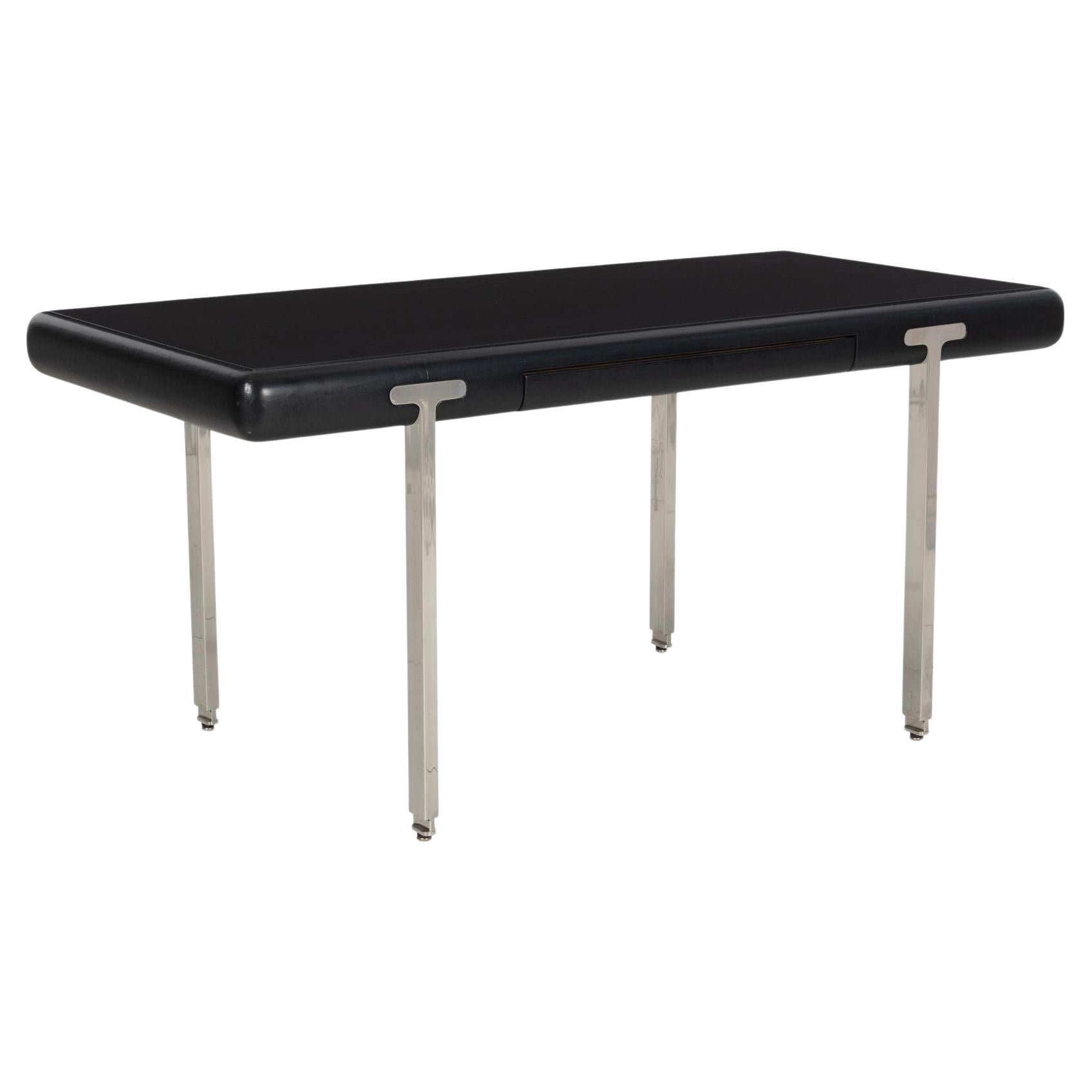 Leather wrapped desk John Mascheroni Style