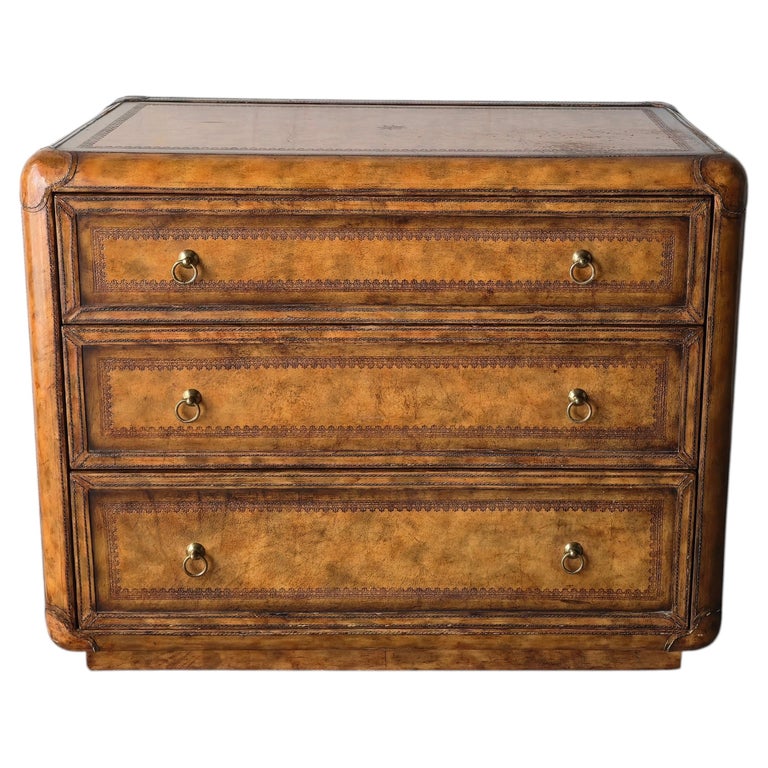 Leather Wrapped Dresser Chest by Maitland-Smith For Sale at 1stDibs
