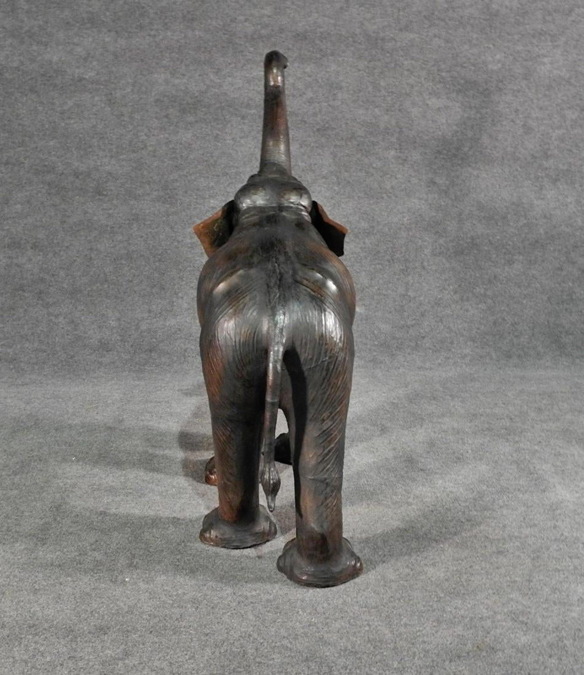 20th Century Leather Wrapped Elephant