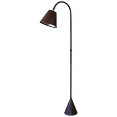 Leather Wrapped Floor Lamp in the Manner of Jacques Adnet, France, 1950s
